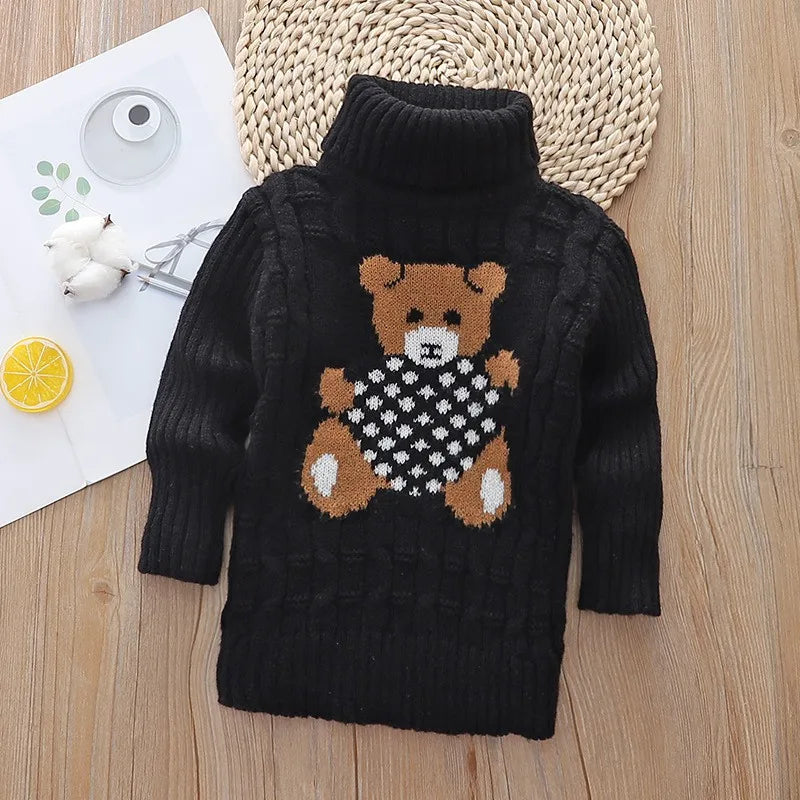 Autumn Winter Children Warm Sweater Toddler Cartoon Bear