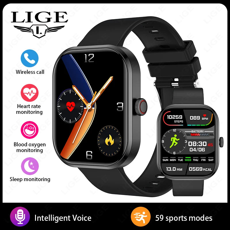 LIGE Fashion Women Smart Watch For Men 2.01-inch HD Large