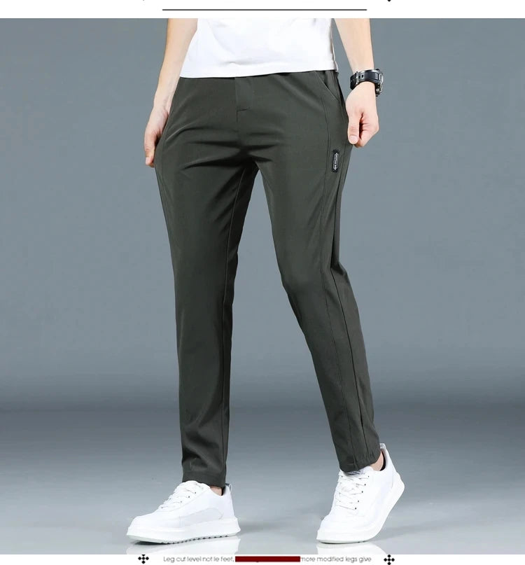 2024 New Fashion Casual Men's Casual Pants Summer Thin Ice