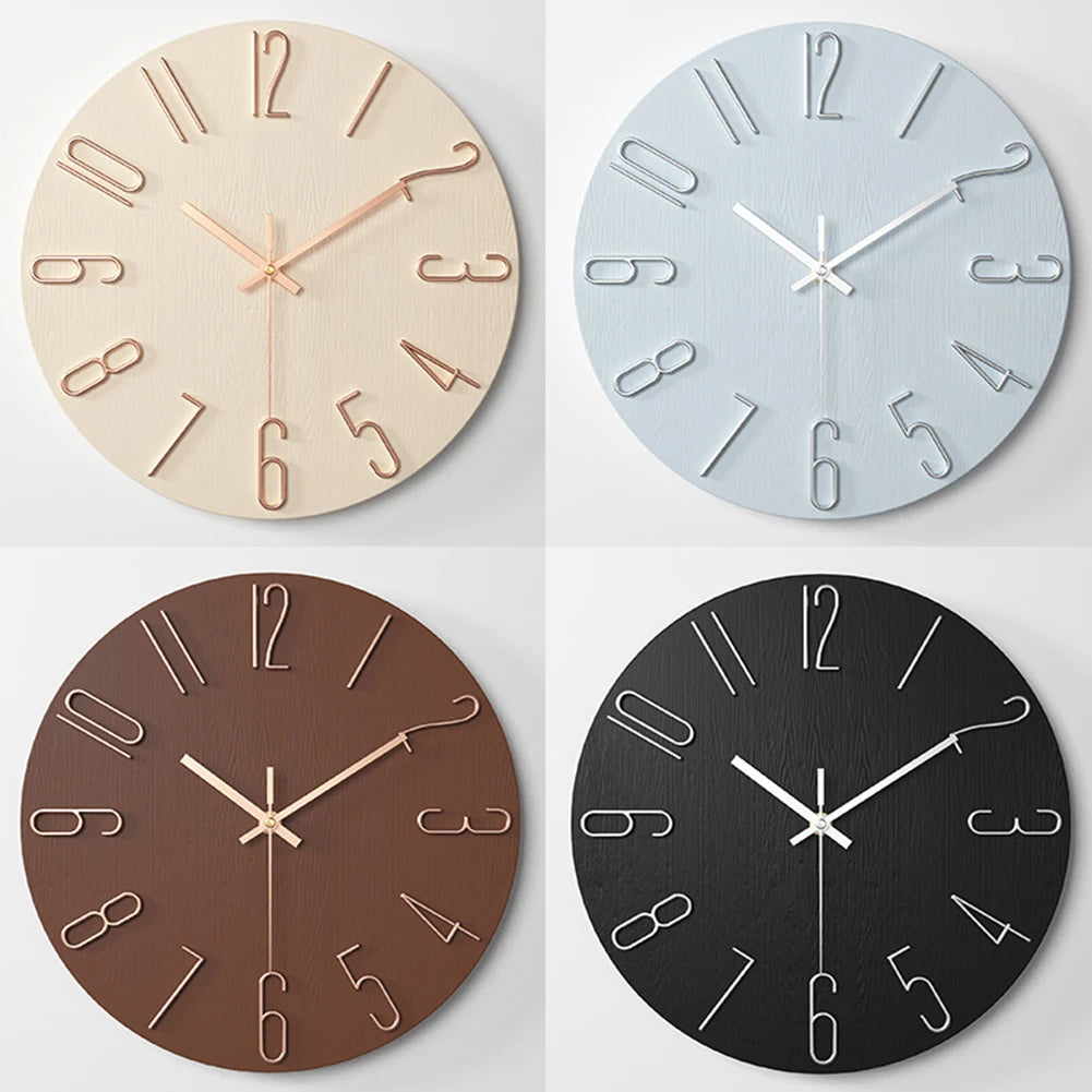 12inch Wall Clocks Living Room Silent Brief Wall Clock Nordic Fashion