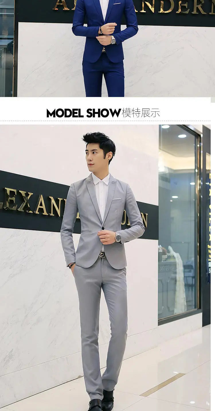 New Casual Western-style Men's Blazer Slim Fit Korean Fashion