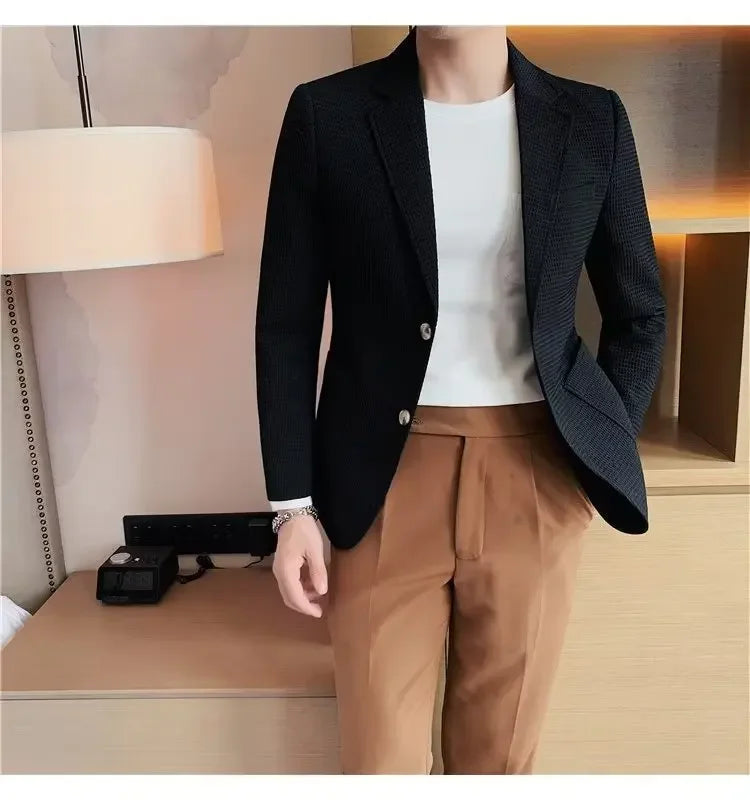 Casual Men's Blazer Jacket For Autumn Slimming Smooths