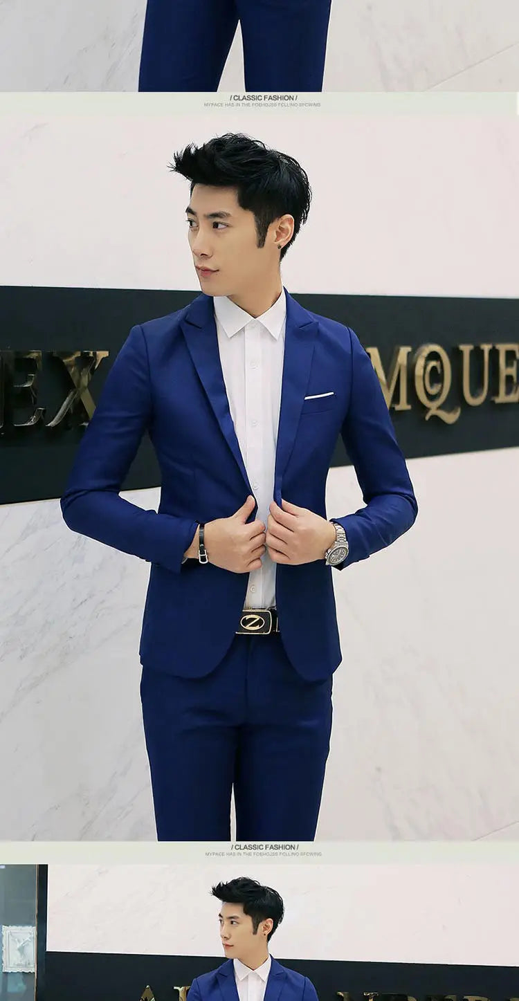 New Casual Western-style Men's Blazer Slim Fit Korean Fashion