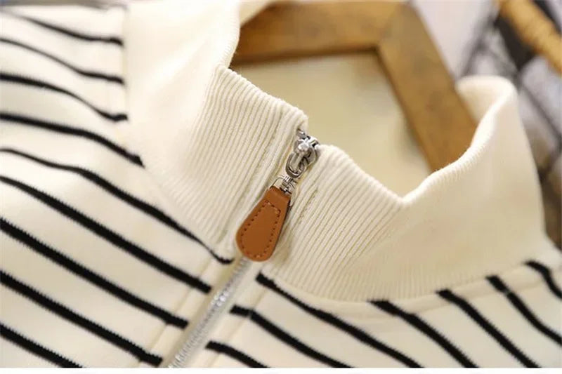 Boys Stripes Sweatshirt Coats Spring Autumn Girls Casual