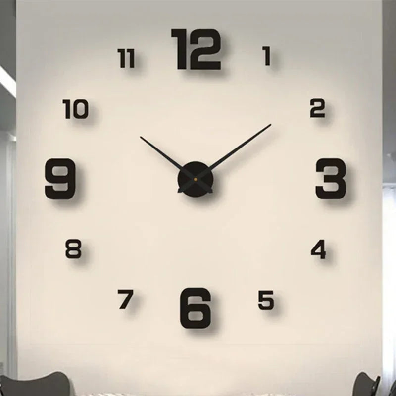 3D Wall Clocks Luminous DIY Acrylic Mirror Wall Stickers for Home