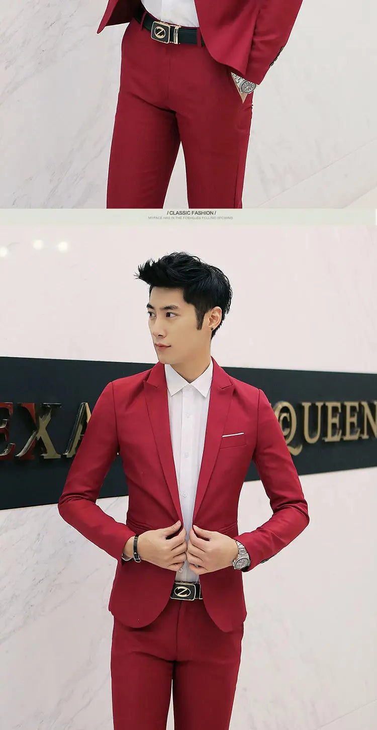 New Casual Western-style Men's Blazer Slim Fit Korean Fashion