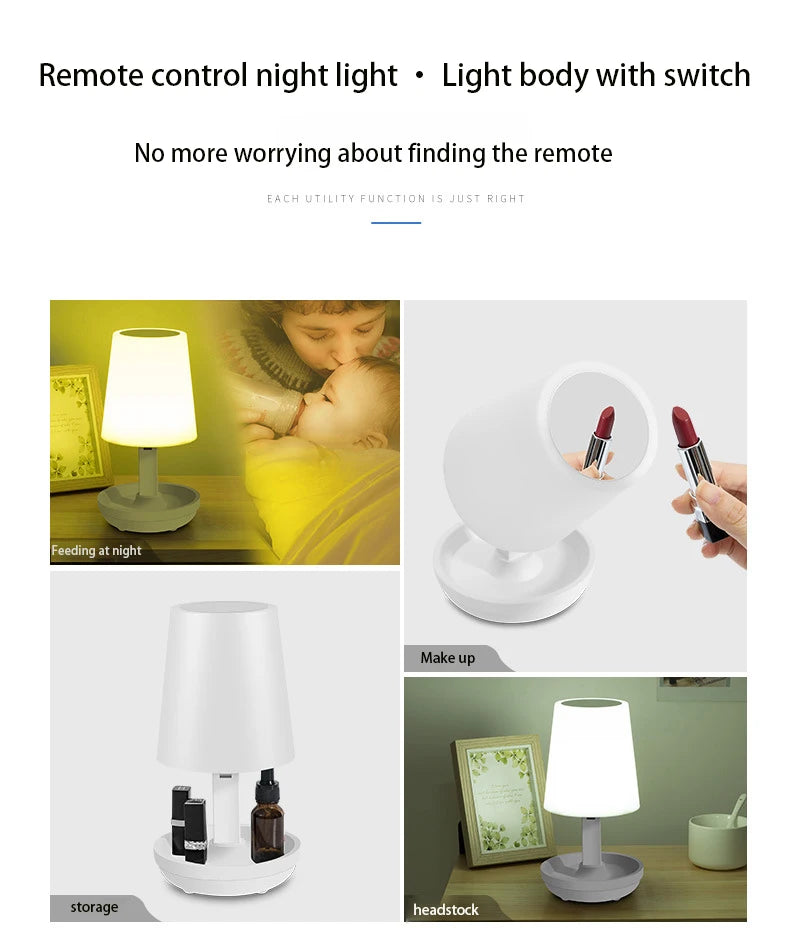 Led Table Lamp Usb Rechargeable Light Wireless Remote Desk