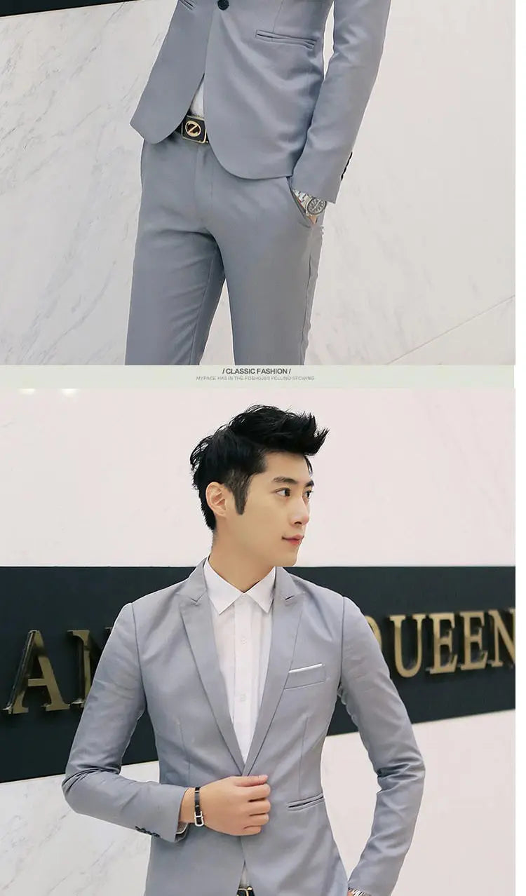 New Casual Western-style Men's Blazer Slim Fit Korean Fashion