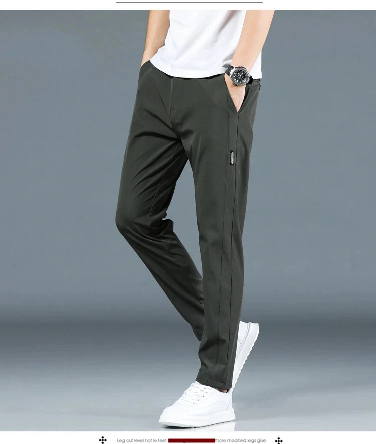 2024 New Fashion Casual Men's Casual Pants Summer Thin Ice