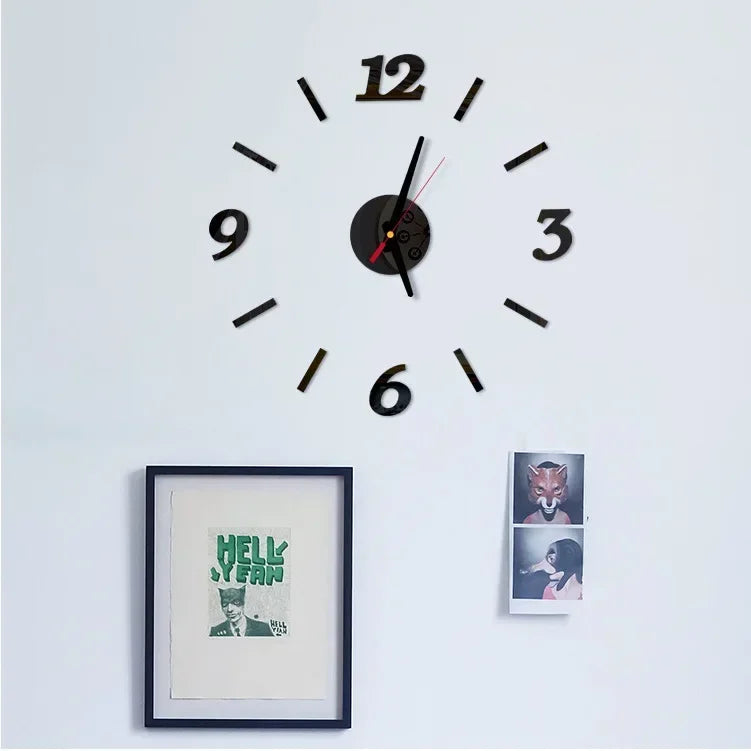 3D Wall Clocks Luminous DIY Acrylic Mirror Wall Stickers for Home