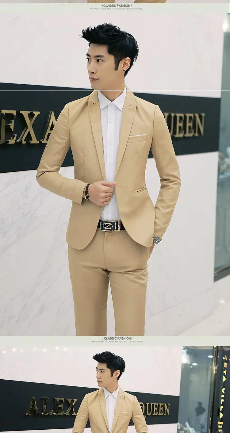 New Casual Western-style Men's Blazer Slim Fit Korean Fashion