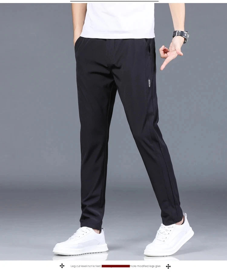 2024 New Fashion Casual Men's Casual Pants Summer Thin Ice