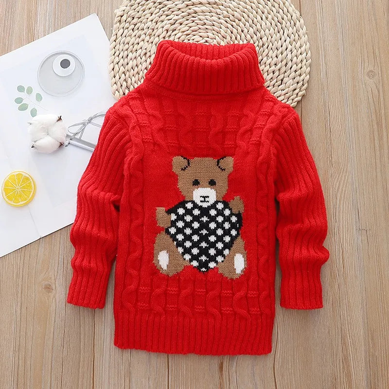 Autumn Winter Children Warm Sweater Toddler Cartoon Bear