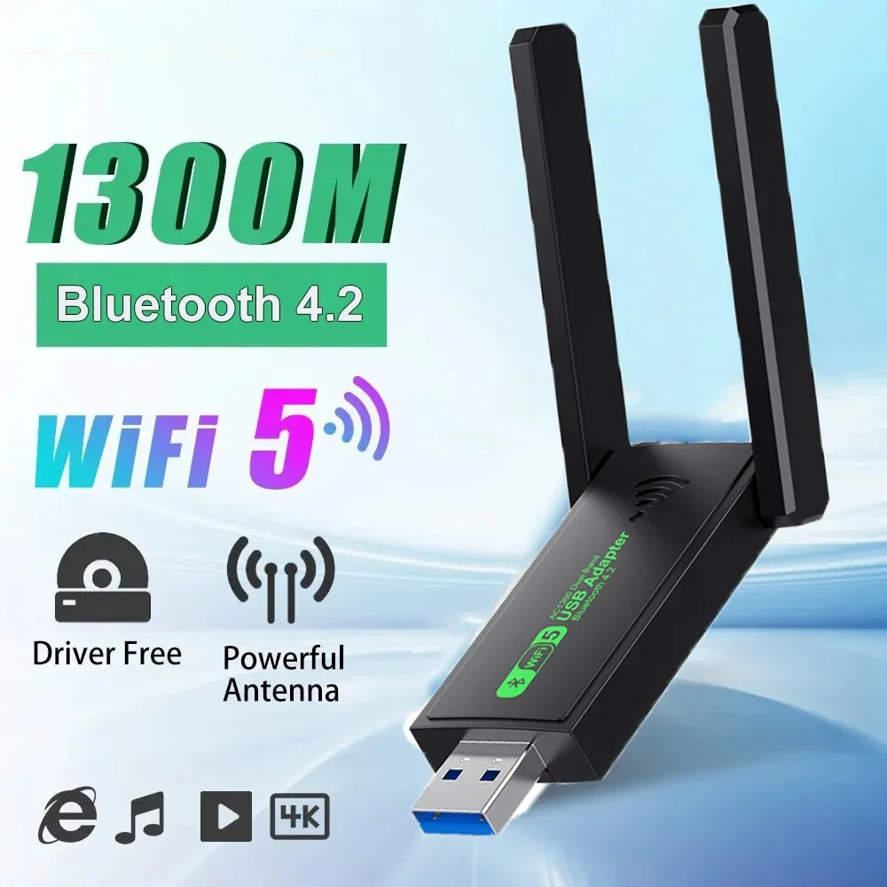 1300Mbps USB 3.0 WiFi Adapter Network Card Dual Band 2.4G/5GHz