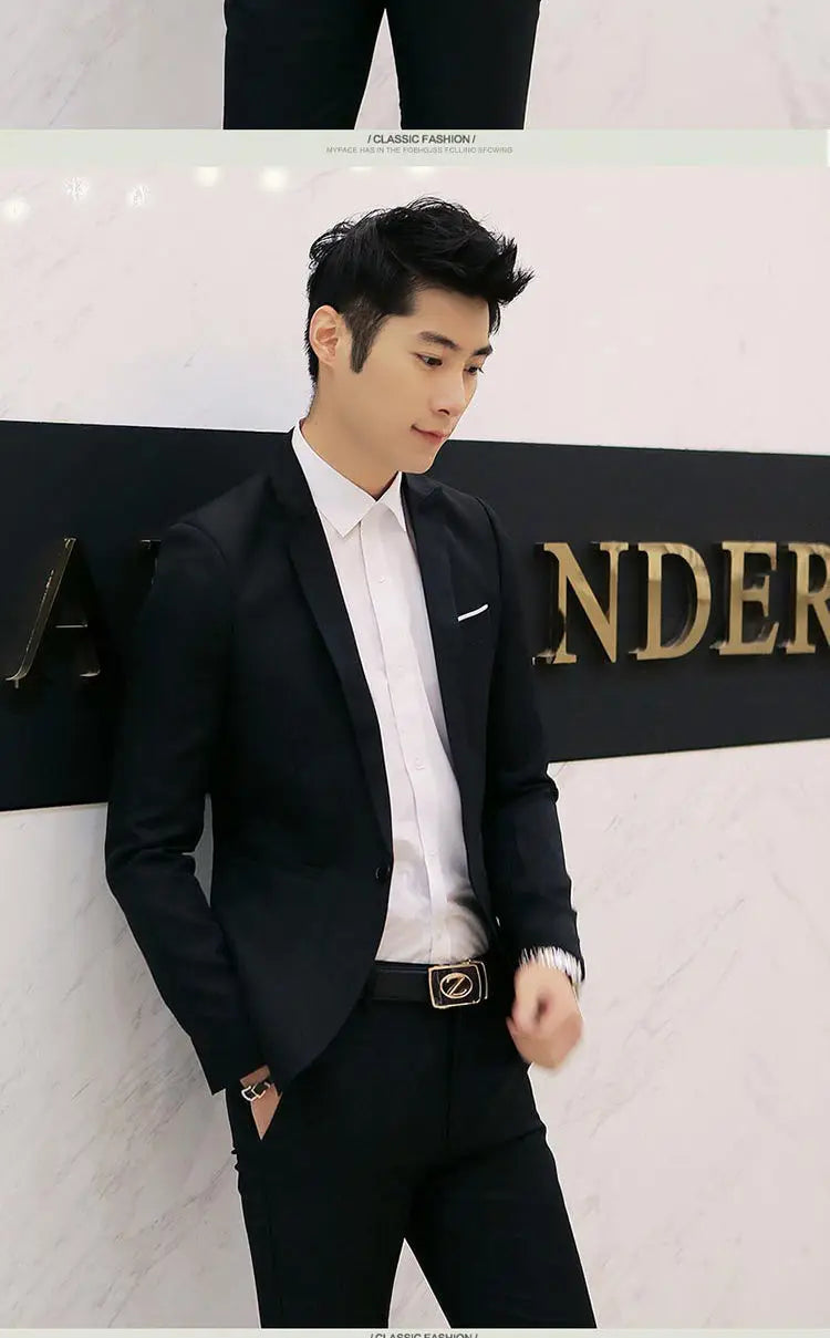 New Casual Western-style Men's Blazer Slim Fit Korean Fashion