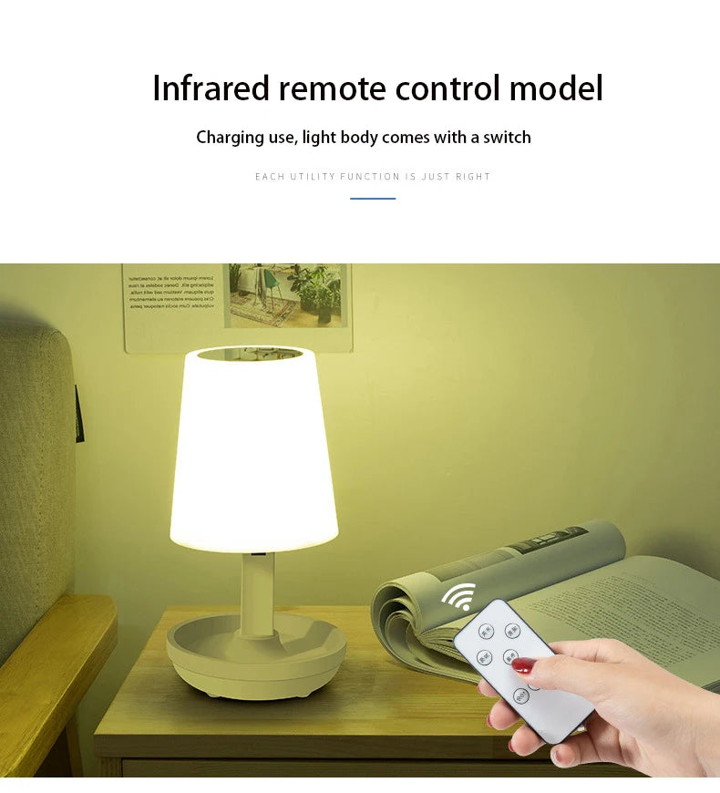 Led Table Lamp Usb Rechargeable Light Wireless Remote Desk