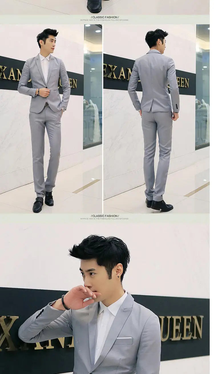 New Casual Western-style Men's Blazer Slim Fit Korean Fashion