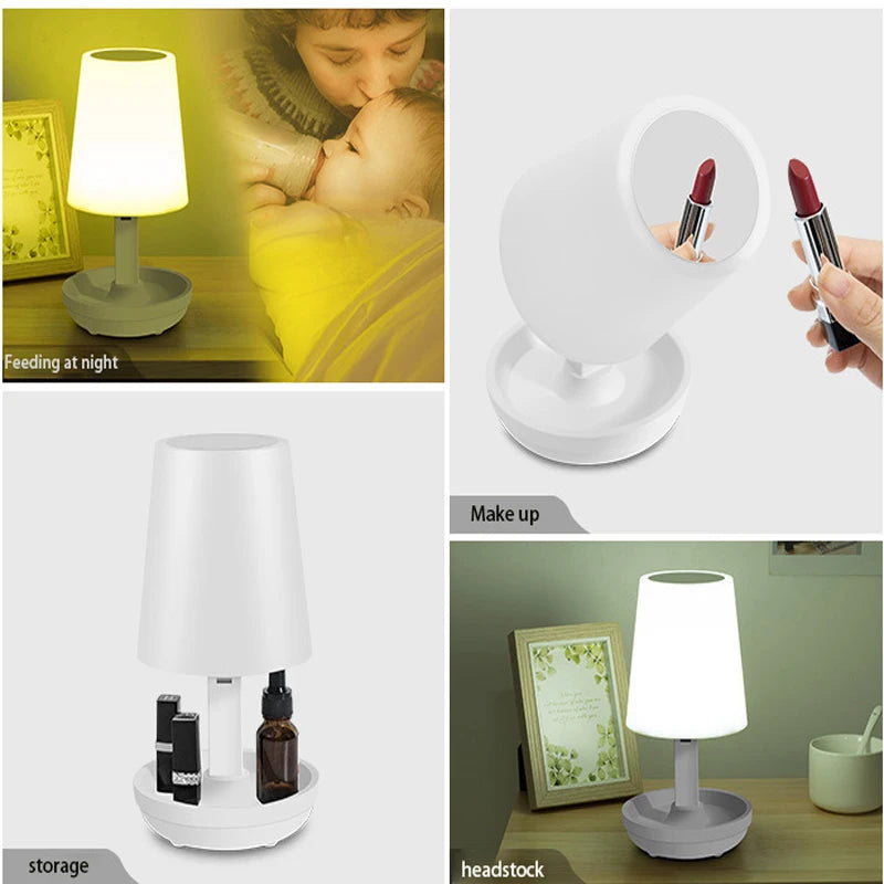 Led Table Lamp Usb Rechargeable Light Wireless Remote Desk