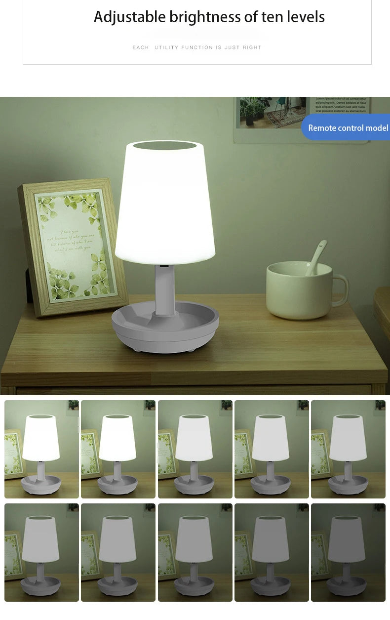 Led Table Lamp Usb Rechargeable Light Wireless Remote Desk