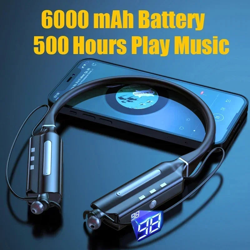 500Hours Playback Wireless Headphones Bluetooth Earphones