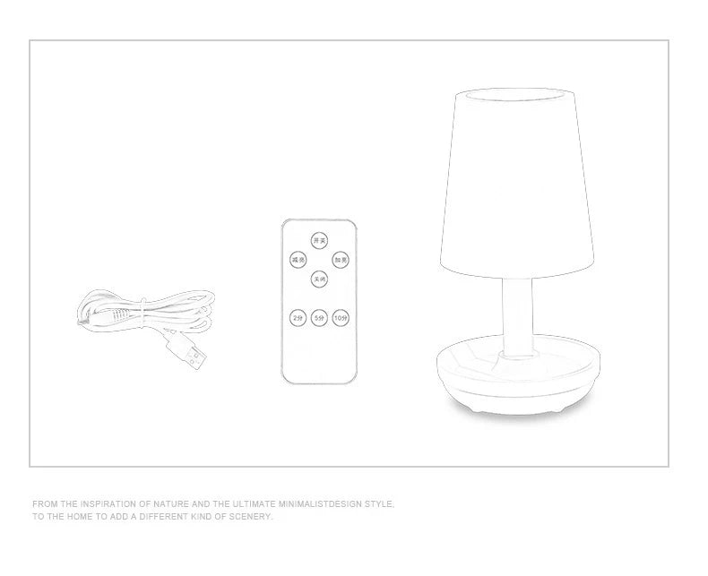 Led Table Lamp Usb Rechargeable Light Wireless Remote Desk