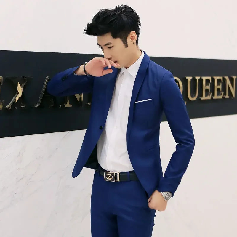 New Casual Western-style Men's Blazer Slim Fit Korean Fashion