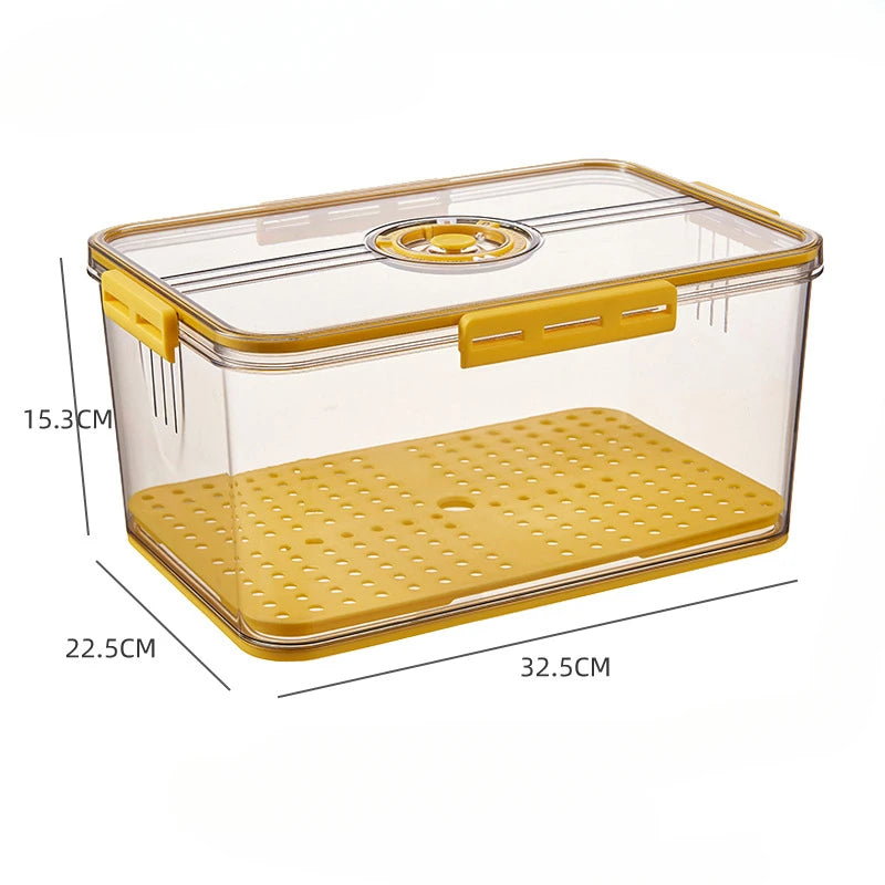 Kitchen Refrigerator Storage Box, Food Grade, PET Plastic, Transparent