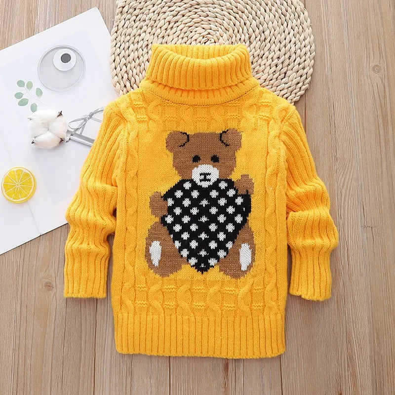 Autumn Winter Children Warm Sweater Toddler Cartoon Bear