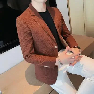 Casual Men's Blazer Jacket For Autumn Slimming Smooths