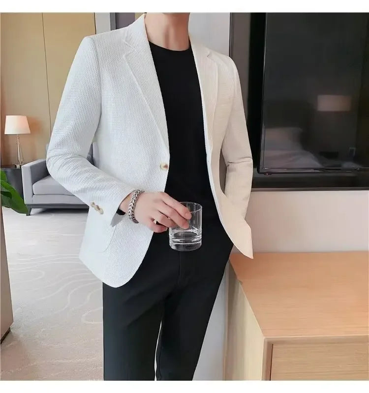 Casual Men's Blazer Jacket For Autumn Slimming Smooths