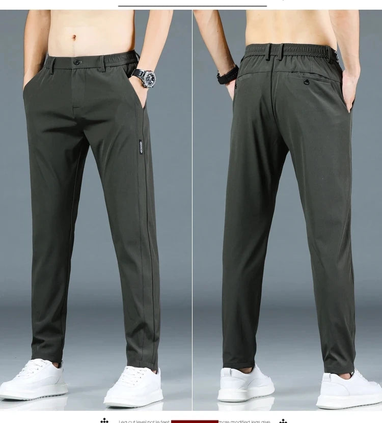 2024 New Fashion Casual Men's Casual Pants Summer Thin Ice