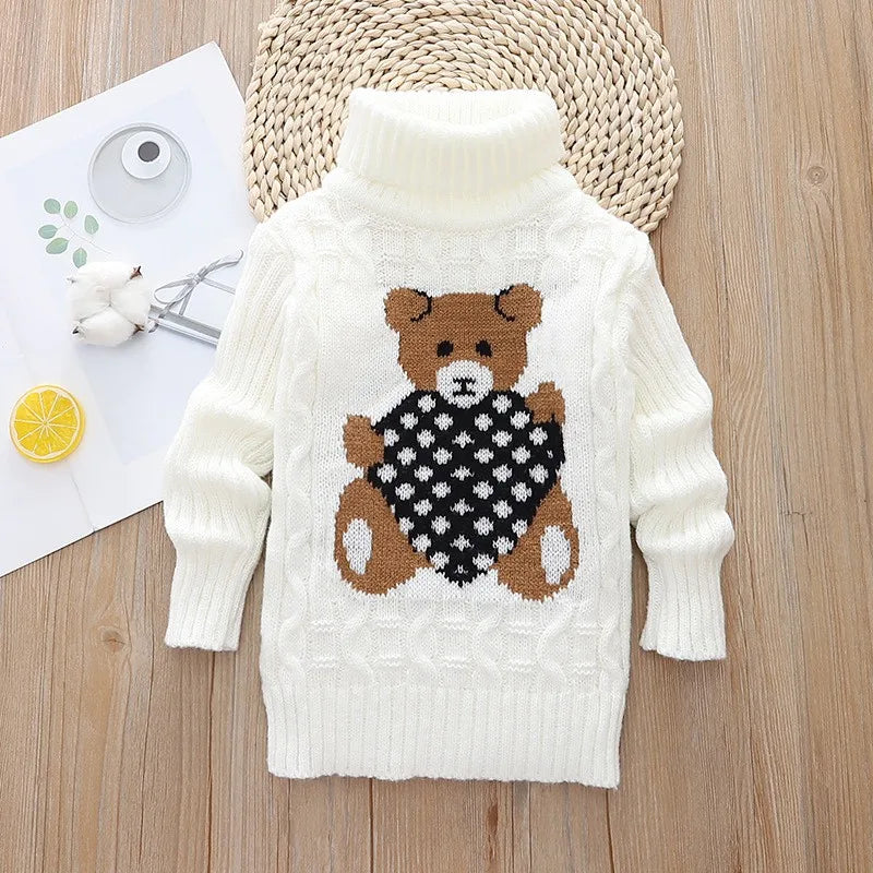 Autumn Winter Children Warm Sweater Toddler Cartoon Bear