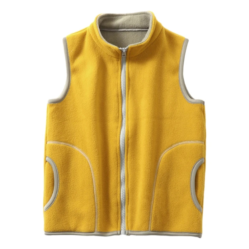 Children Warm Thicken Vest Solid Baby Waistcoat Fleece Kids