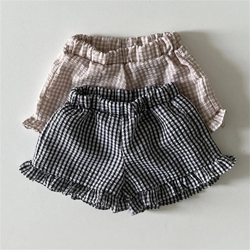 Summer Baby Girls Plaid Clothes Outfits Casual Sleeveless Tops