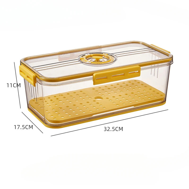 Kitchen Refrigerator Storage Box, Food Grade, PET Plastic, Transparent