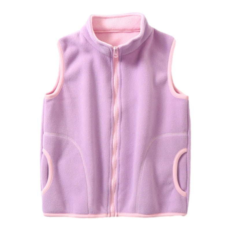 Children Warm Thicken Vest Solid Baby Waistcoat Fleece Kids