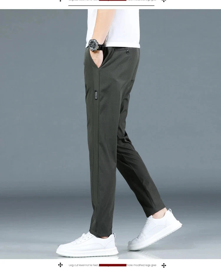 2024 New Fashion Casual Men's Casual Pants Summer Thin Ice