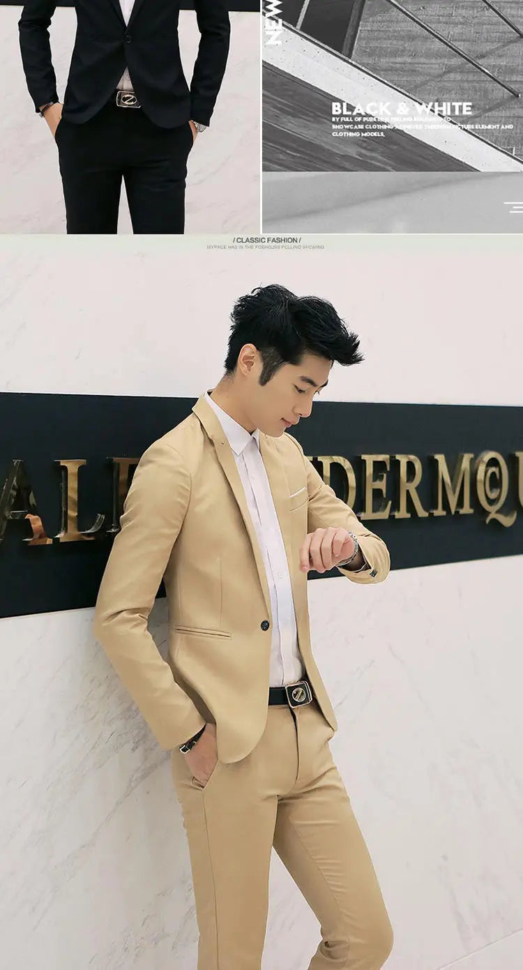 New Casual Western-style Men's Blazer Slim Fit Korean Fashion