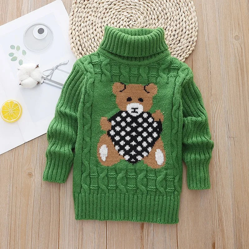 Autumn Winter Children Warm Sweater Toddler Cartoon Bear