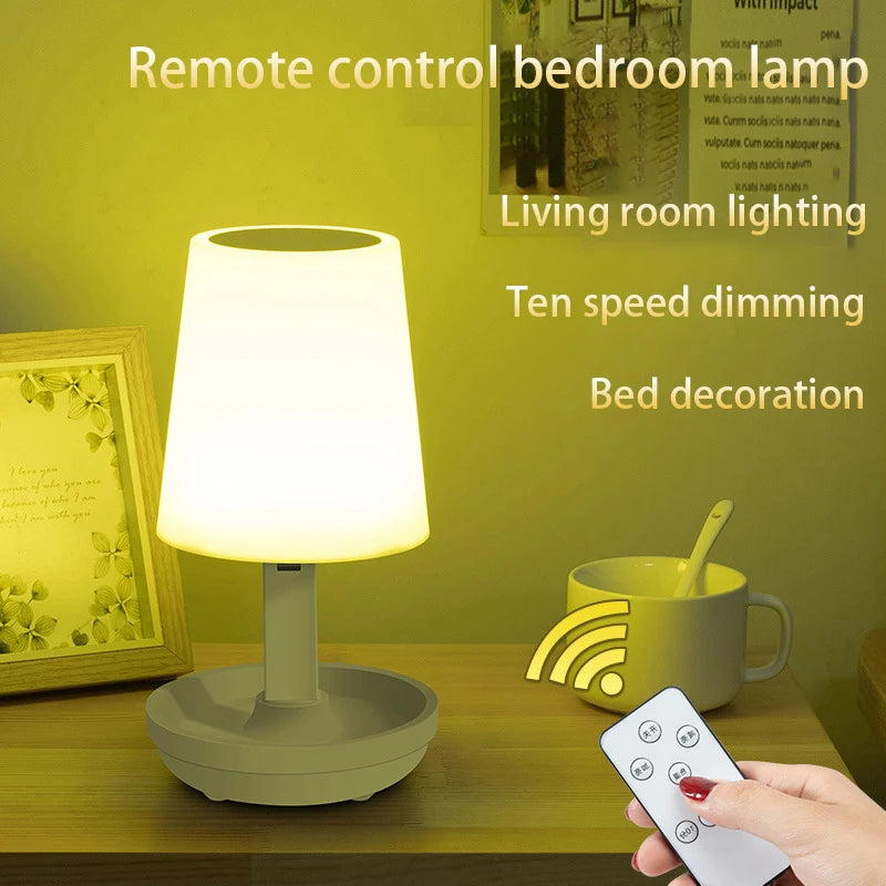 Led Table Lamp Usb Rechargeable Light Wireless Remote Desk