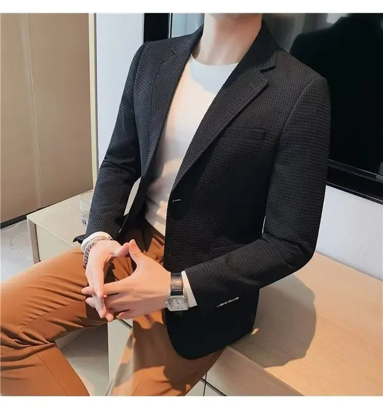 Casual Men's Blazer Jacket For Autumn Slimming Smooths