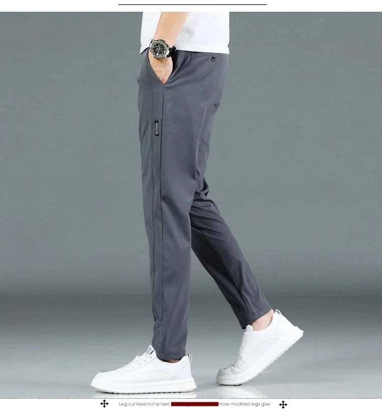 2024 New Fashion Casual Men's Casual Pants Summer Thin Ice