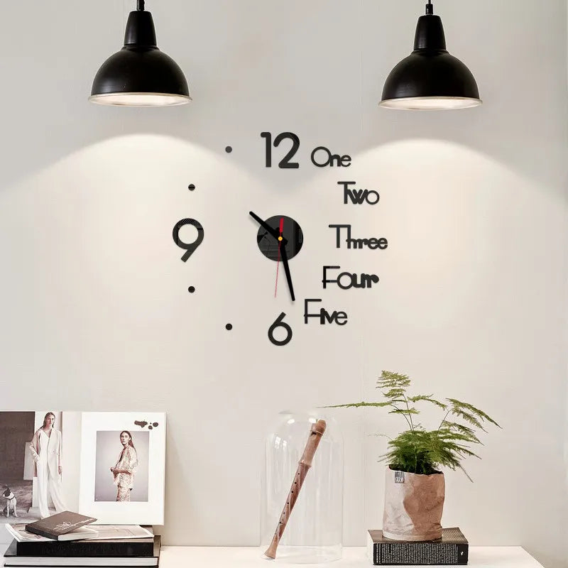 3D Wall Clocks Luminous DIY Acrylic Mirror Wall Stickers for Home