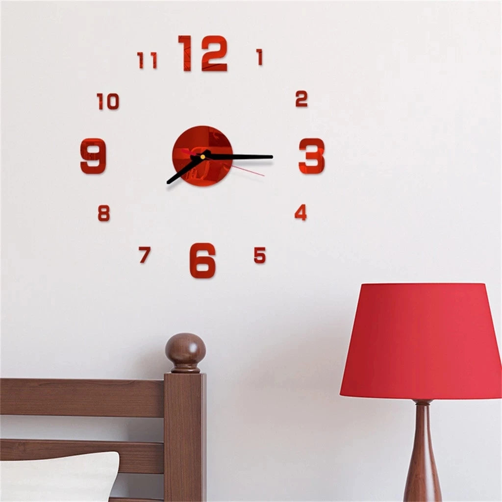 3D Wall Clocks Luminous DIY Acrylic Mirror Wall Stickers for Home