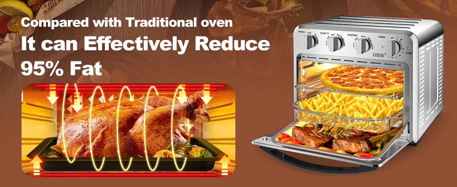 Air Fryer Toaster Oven, 4 Slice Toaster Airfryer Countertop Oven