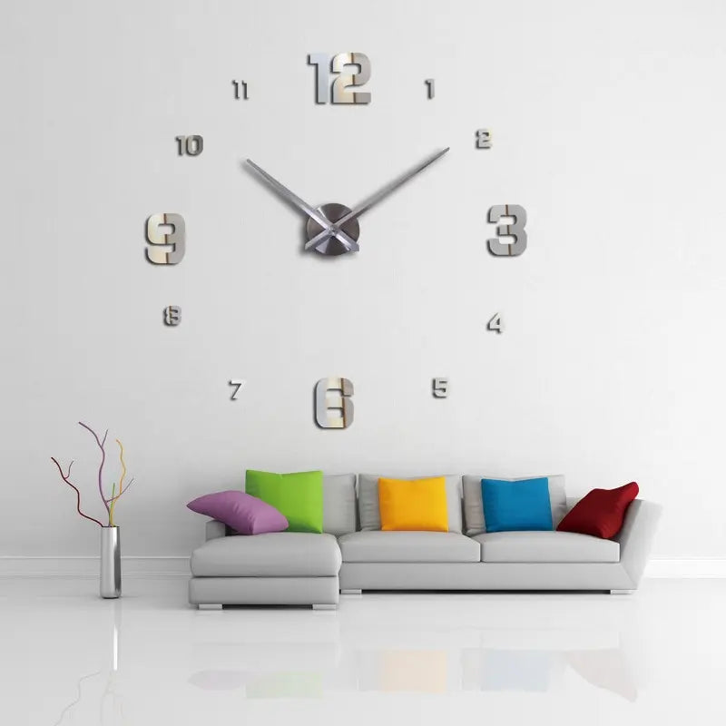 3D Wall Clocks Luminous DIY Acrylic Mirror Wall Stickers for Home