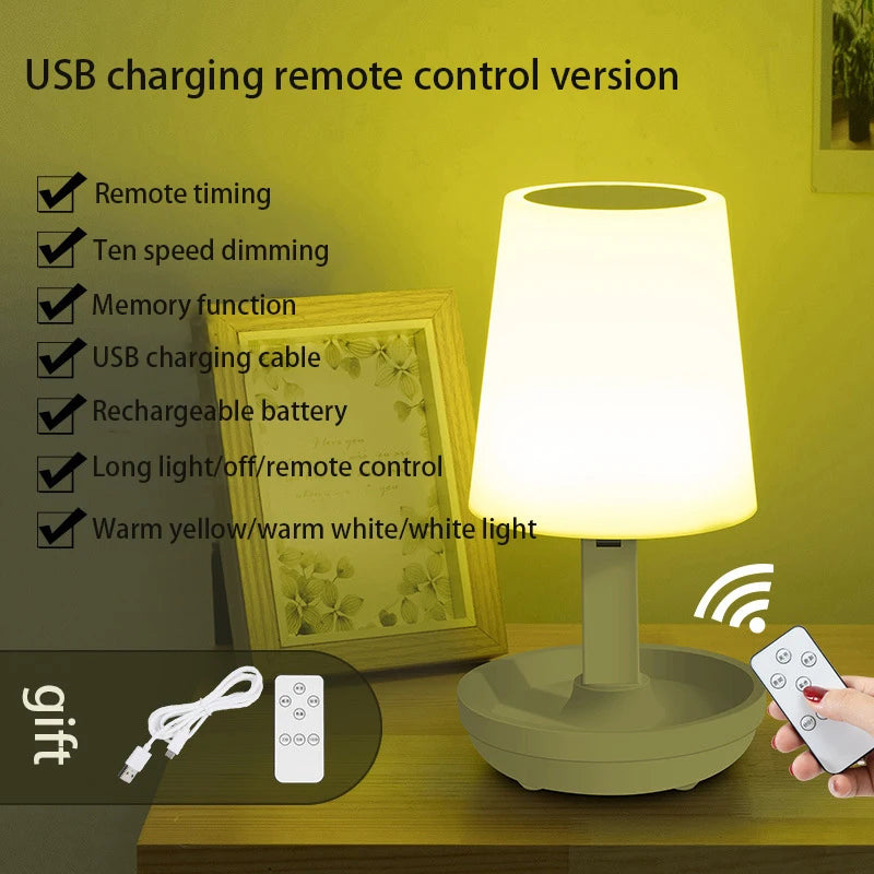 Led Table Lamp Usb Rechargeable Light Wireless Remote Desk