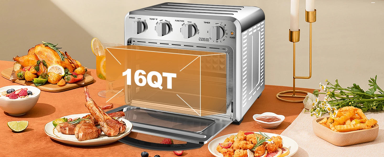 Air Fryer Toaster Oven, 4 Slice Toaster Airfryer Countertop Oven